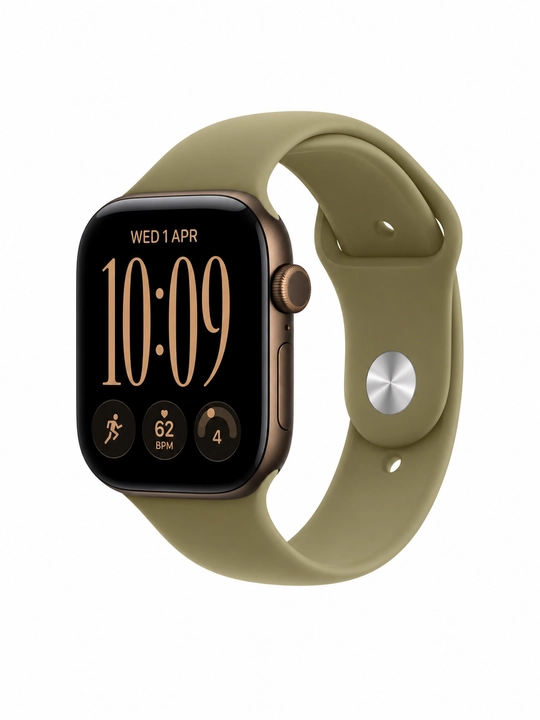 Apple Watch Series 12 GPS 46mm, Dark Bronze Aluminum, Olive Sport Band - 
