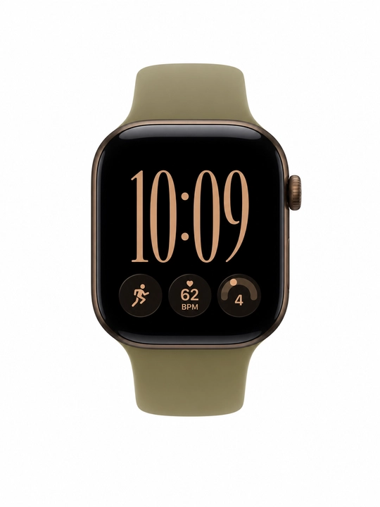 Apple Watch Series 12 GPS 46mm, Dark Bronze Aluminum, Olive Sport Band