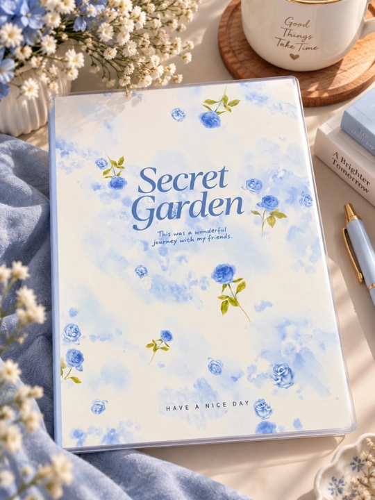Muqovali bloknot-daftar, Secret Garden dizayni, B5, katakli, 52 varaq