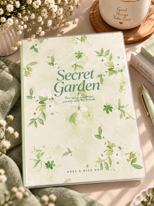 Muqovali bloknot-daftar, Secret Garden dizayni, B5, katakli, 52 varaq