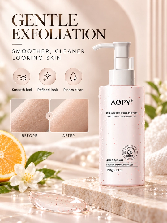 AOPY Yuz uchun piling-gel, meva kislotalari bilan, teshikchalarni tozalash, 150 g