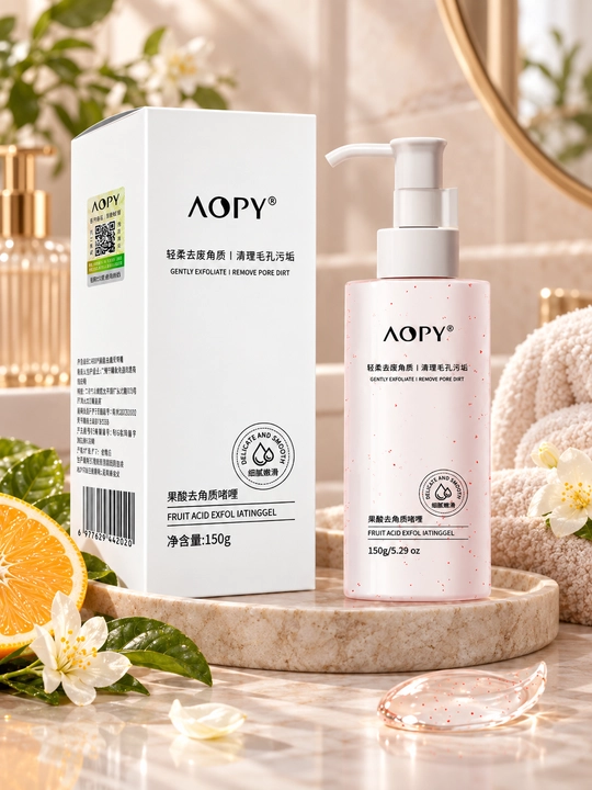 AOPY Yuz uchun piling-gel, meva kislotalari bilan, teshikchalarni tozalash, 150 g