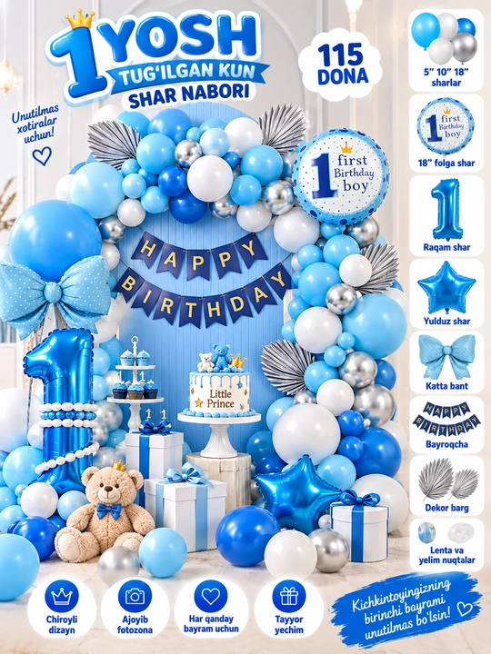 Набор шаров на день рождения Happy Birthday, праздничный декор, набор для фотозоны