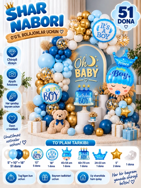 Набор шаров на день рождения Happy Birthday, праздничный декор, набор для фотозоны