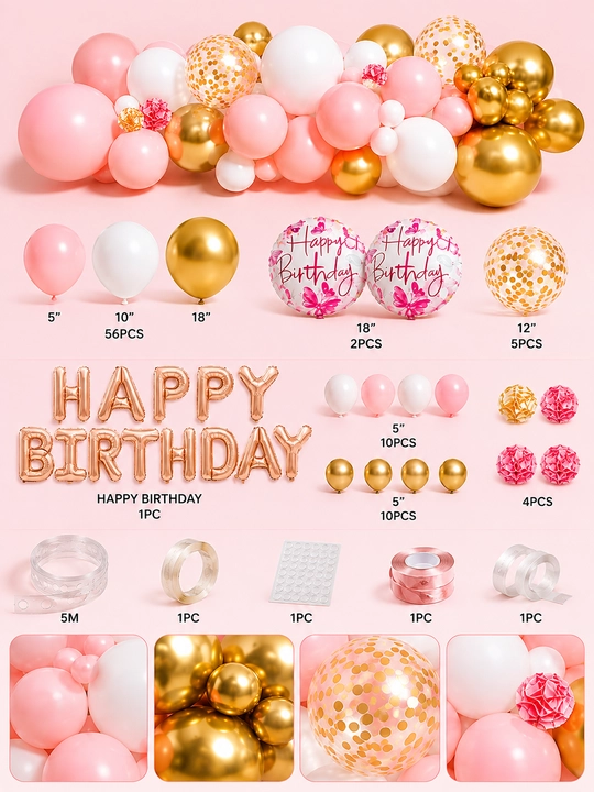 Набор шаров на день рождения Happy Birthday, праздничный декор, набор для фотозоны
