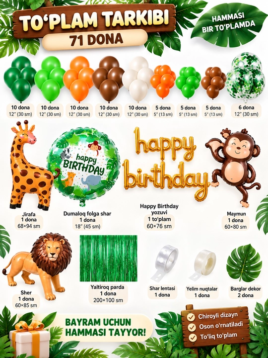 Набор шаров на день рождения Happy Birthday, праздничный декор, набор для фотозоны
