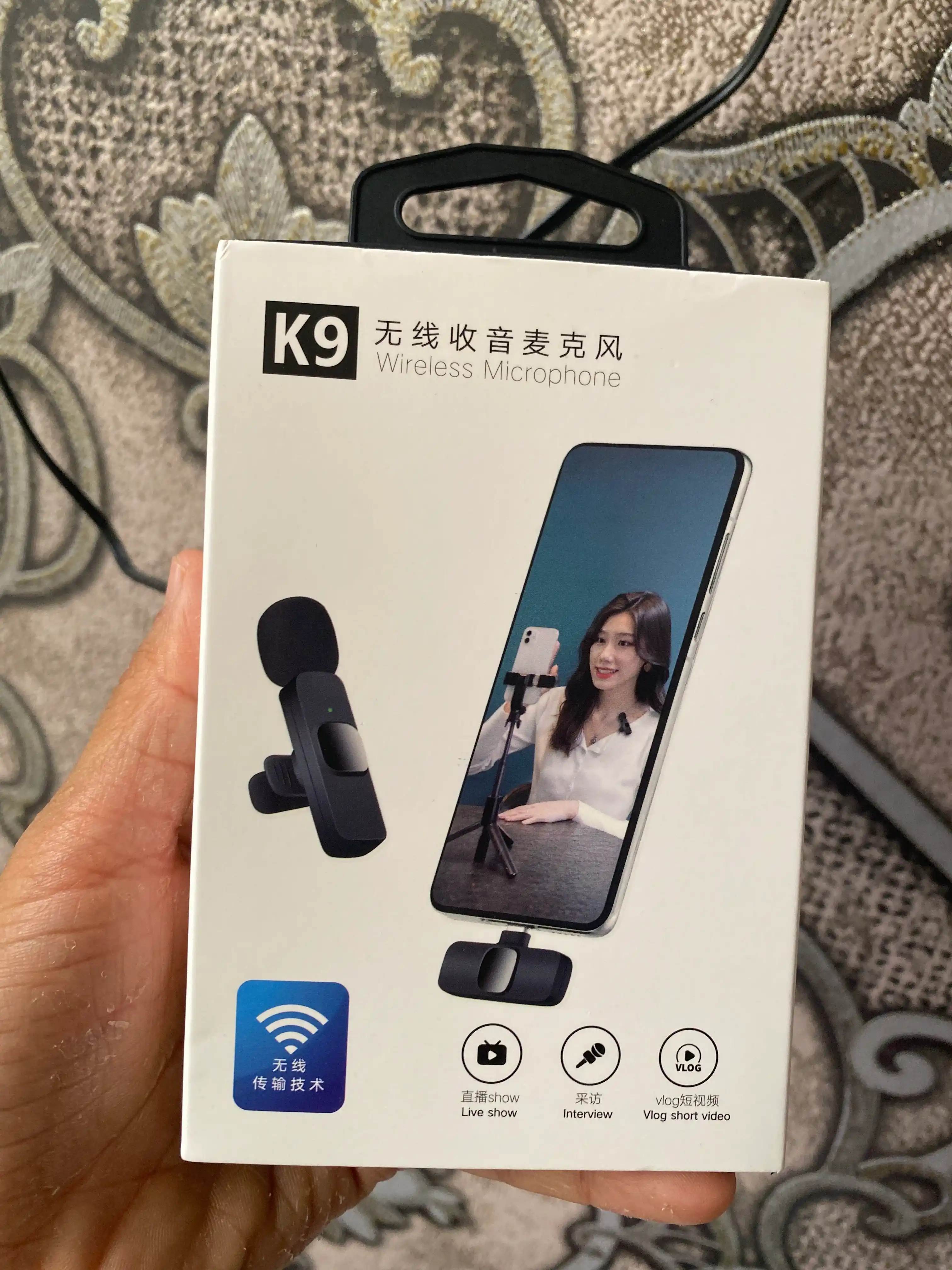 K9 simsiz mikrofon 2 ta mikrofonli to‘plam, Type-C va Iphone, Shovqinni kamaytirish