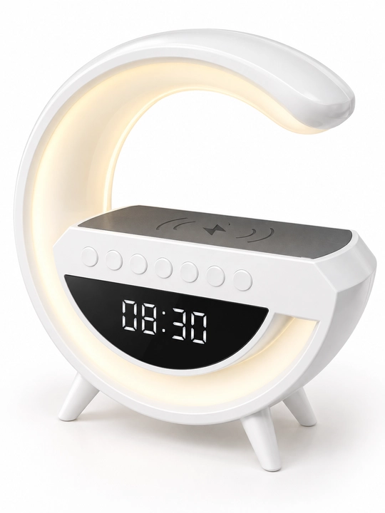 Portativ akustika, Bluetooth karnay, LED soat, budilnik, tungi chiroq va simsiz quvvatlash