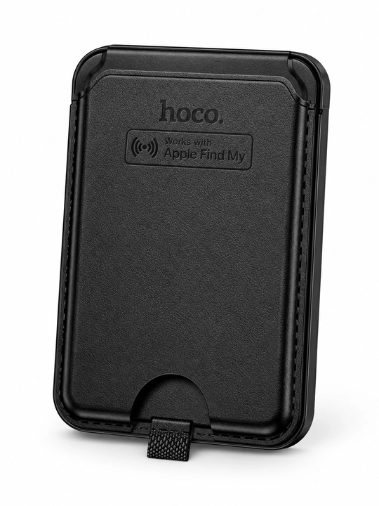 HOCO E91I magnitli smart kartxolder, Apple Find My, telefon ushlagichi, qora