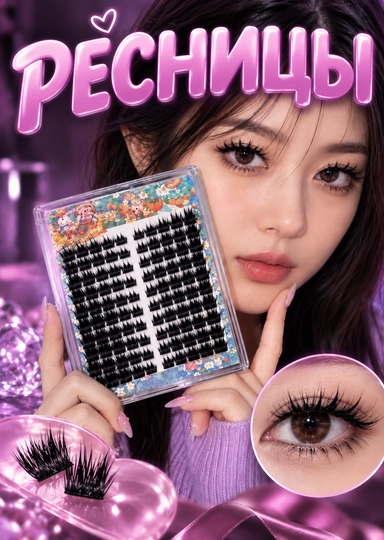 3D sun'iy kipriklar, ko'p qatlamli, anime uslubidagi kipriklar - 