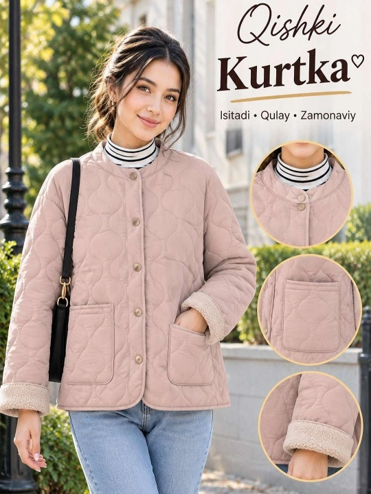 Zamonaviy uslubdagi klassik ayollar kurtkasi, vetrovka  44-52 - 