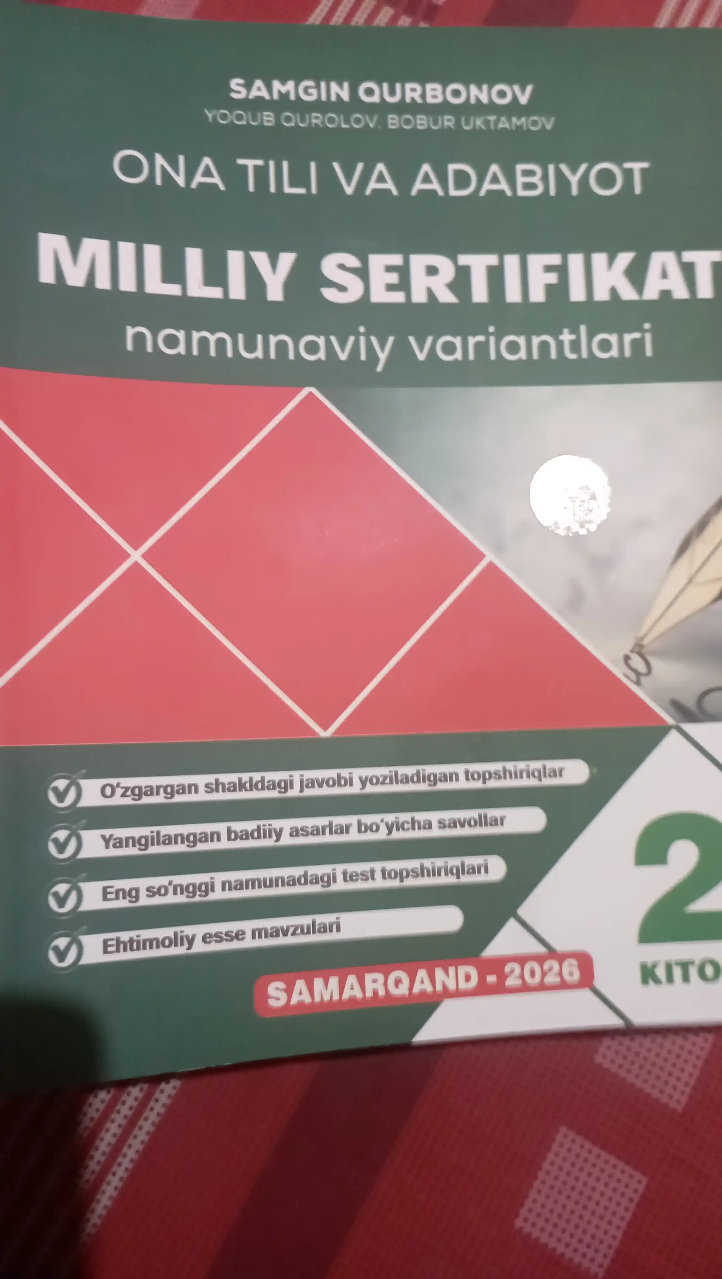 Ona tili va adabiyot – Milliy sertifikat namunaviy variantlari (2-kitob)