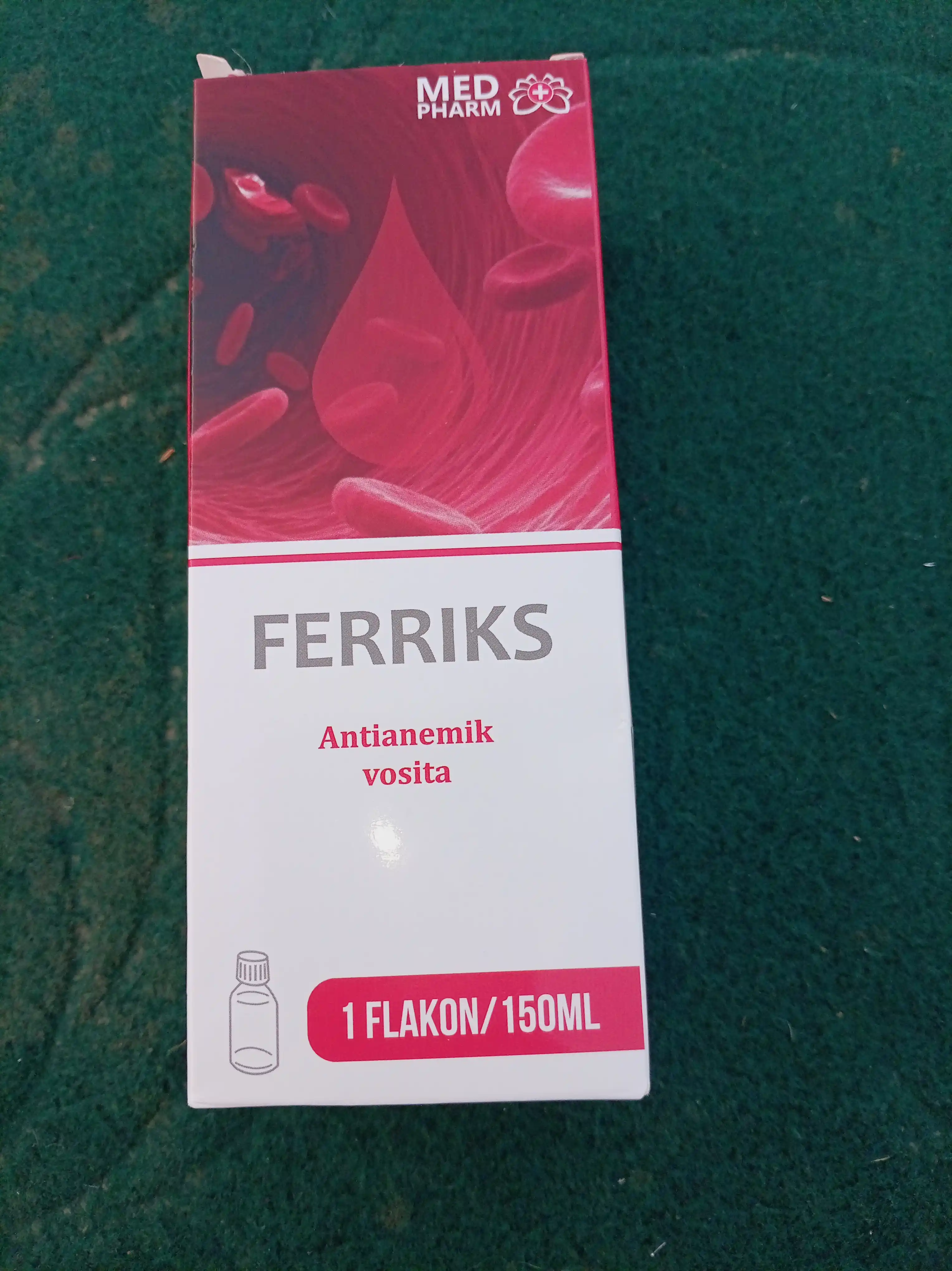 FERRIKS, qon ko‘paytiruvchi, temir va gemoglobin uchun tabiiy o‘simlikli sirop, 150 ml