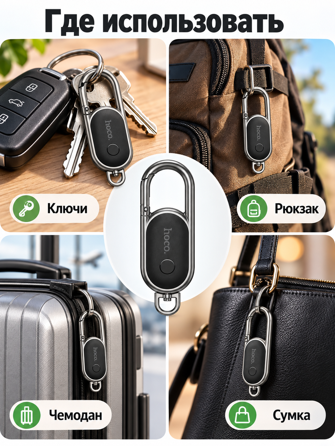 Bluetooth-трекер HOCO E91J, умный брелок для ключей и сумок, Apple Find My