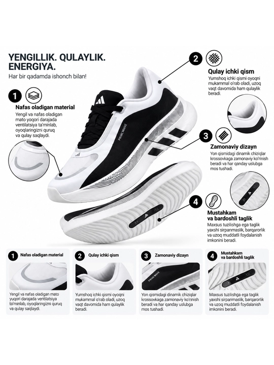 Adidas HYPERBOOST EDGE ayollar krossovkasi oq-ko‘k, sport va kundalik kiyish uchun
