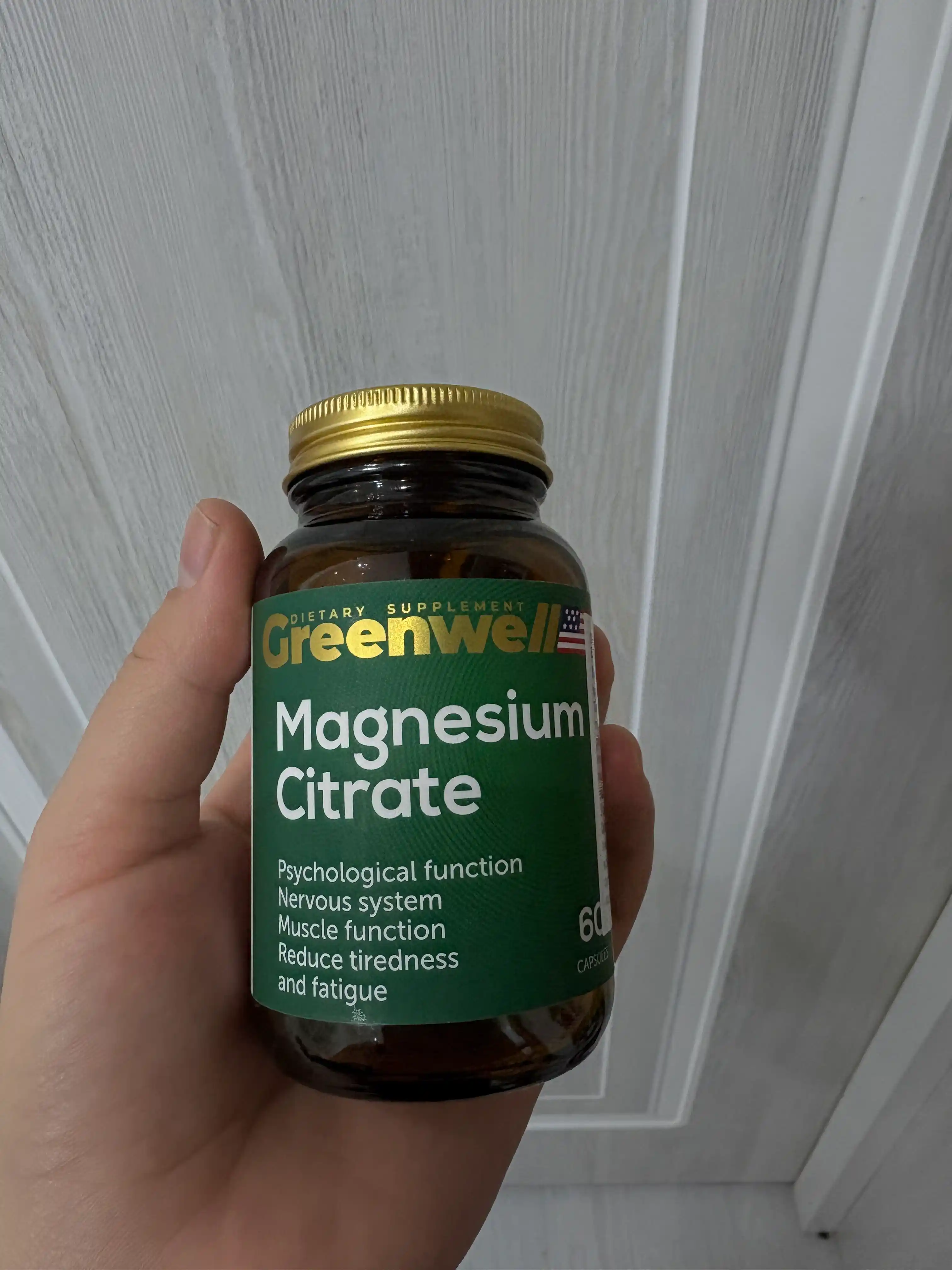 Magniy Sitrat, 60 kapsula, Greenwell,asab tizimi va stress uchun BAA , Halol