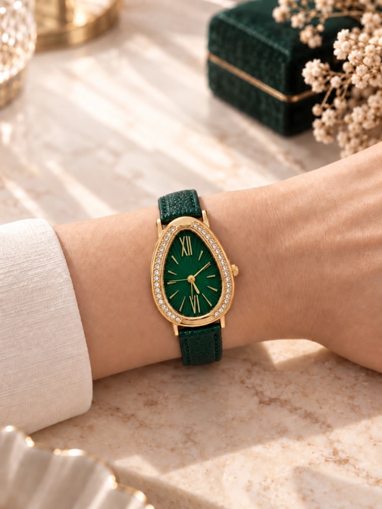 Женские часы, девушек, наручные часы, с кварцевым механизмом, BVLGARI, с кожаным ремешком