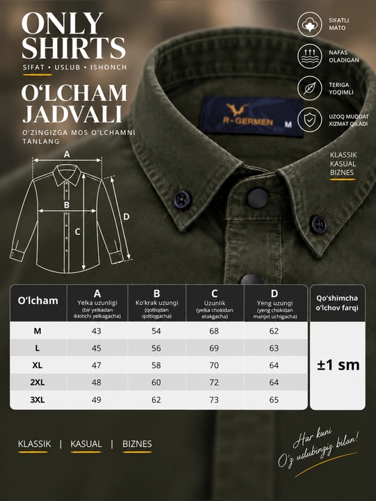 ONLY SHIRTS erkaklar uchun kuzgi ko‘ylak, uzun yengli