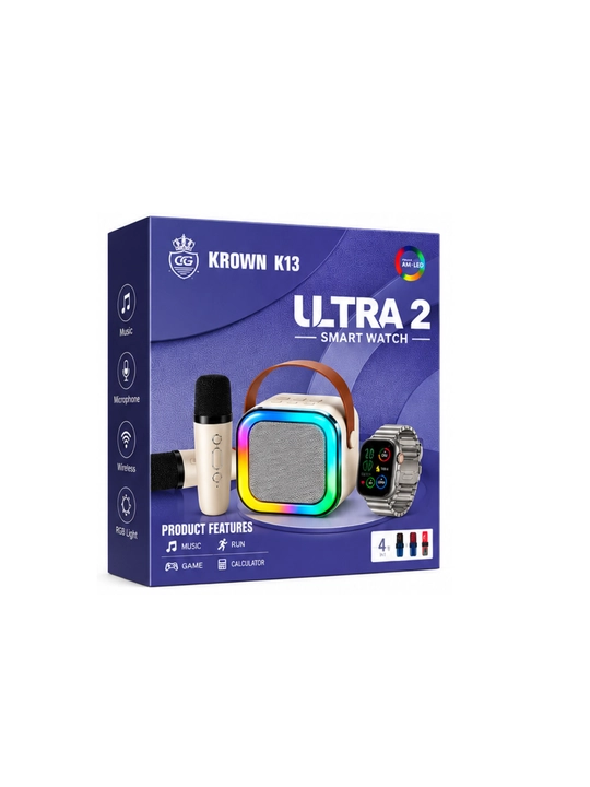 CROWN K13 Ultra 2 Smart Watch – aqlli soat, mikrofon va kolonka to‘plami