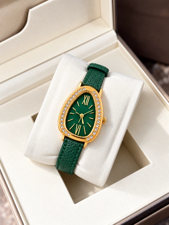 Женские часы, девушек, наручные часы, с кварцевым механизмом, BVLGARI, с кожаным ремешком