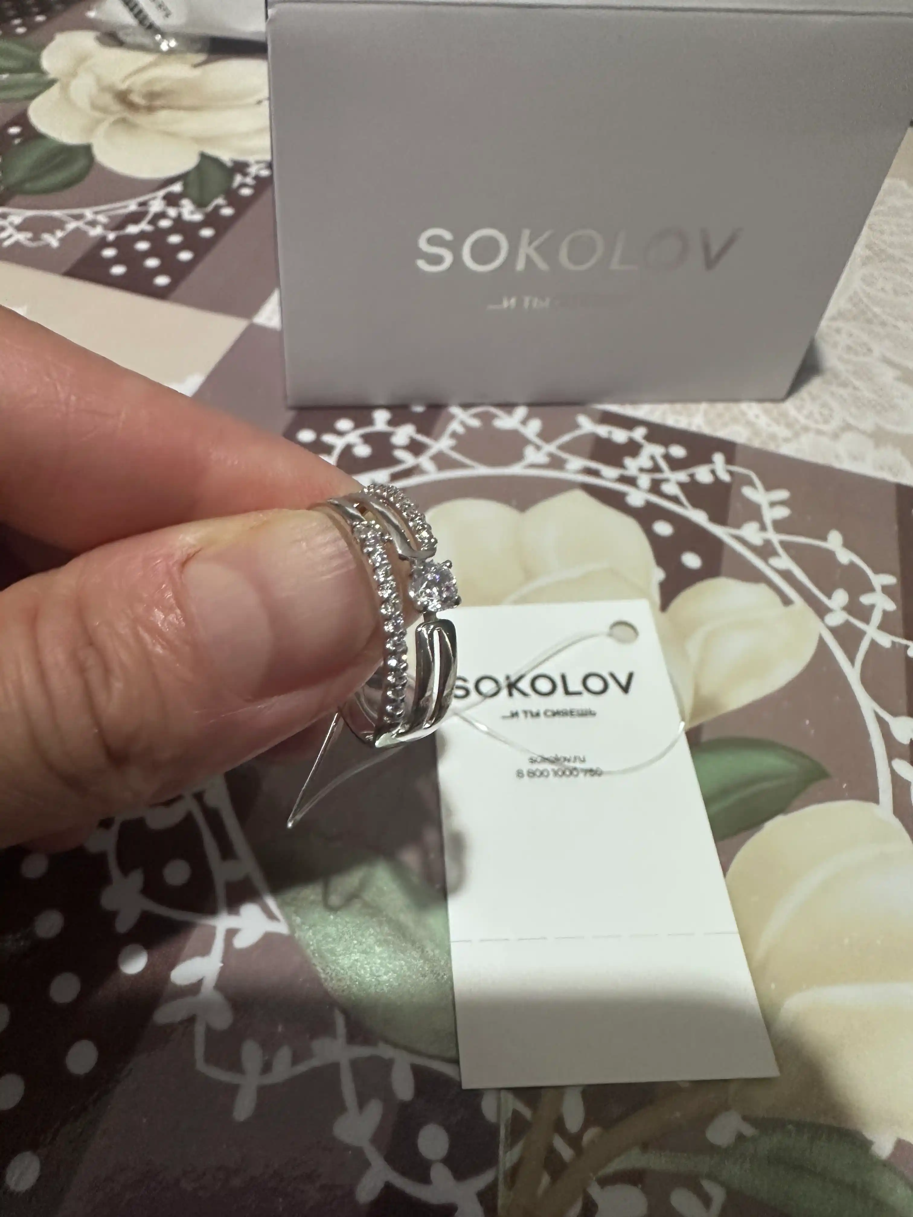 Кольцо из серебра с фианитами SOKOLOV, 94013090