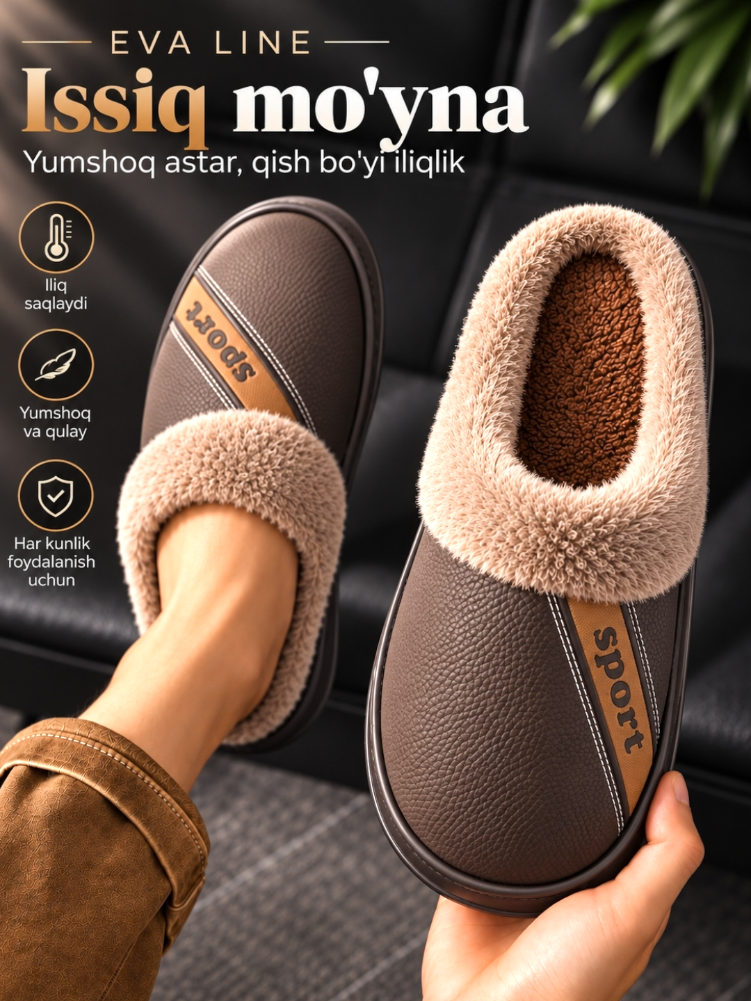 Erkaklar va ayollar uchun mo‘ynali qishki dutiklar kichik o‘lchamli - bir o‘lcham kattaroq tanlang