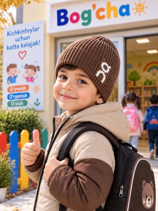 2-3 yoshli bolalar uchun barcha fasllar uchun bolalar uchun trikotaj shlyapa - 