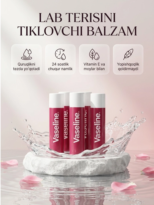 Бальзам для губ Vaseline, увлажняющий уход за губами, разные варианты