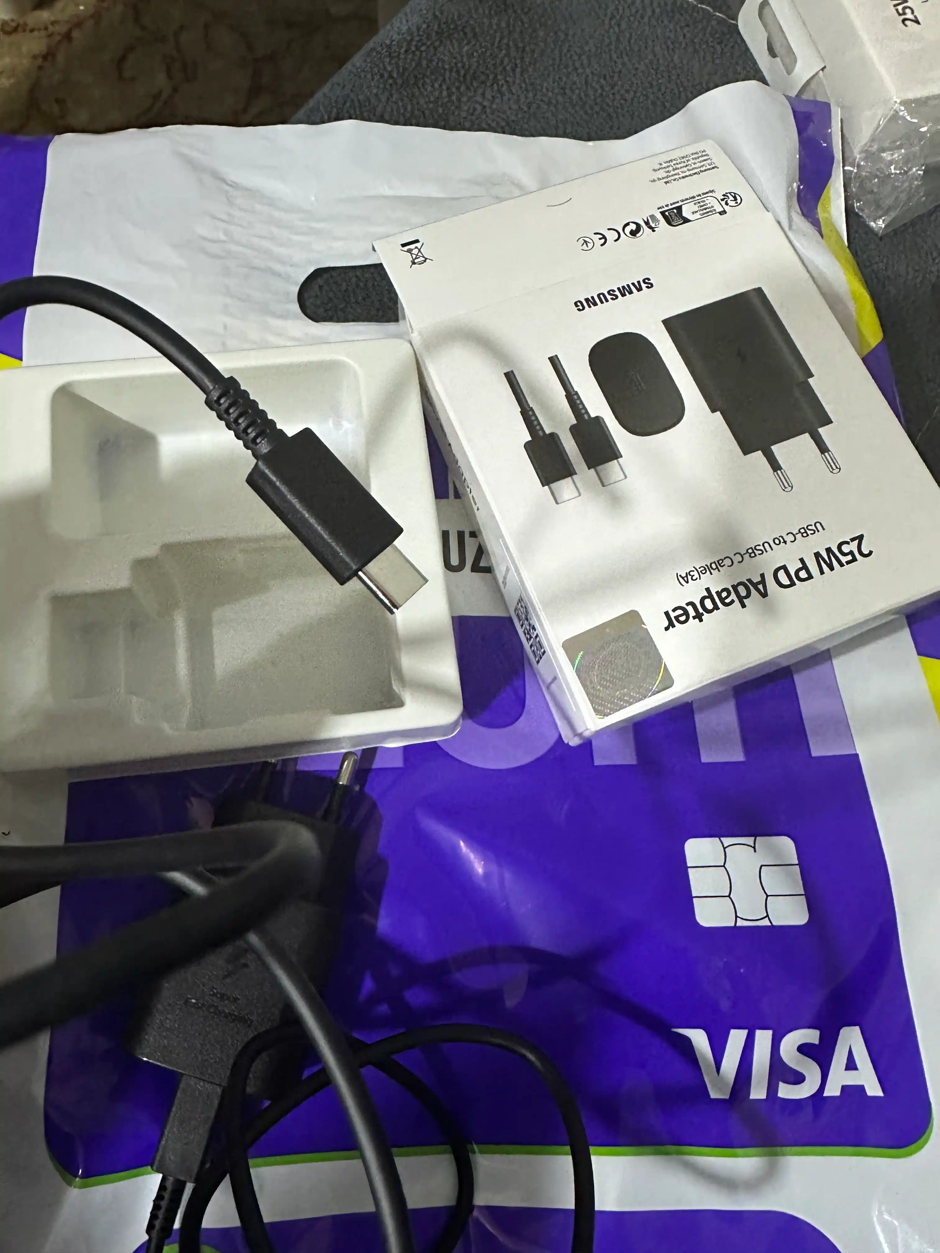 Зарядное устройство Samsung 25W адаптер USB Type-C + кабель Type-C–Type-C 3A 1metr