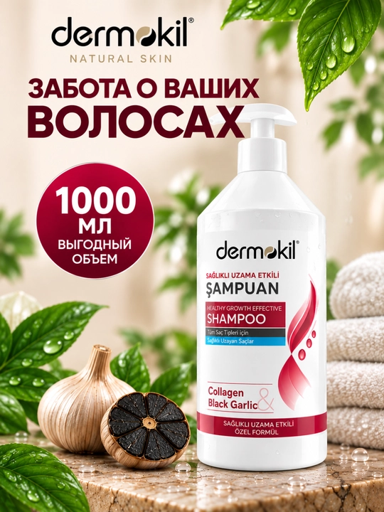 Шампуни Dermokil, 3 в 1: против выпадения, перхоти и для здорового роста волос