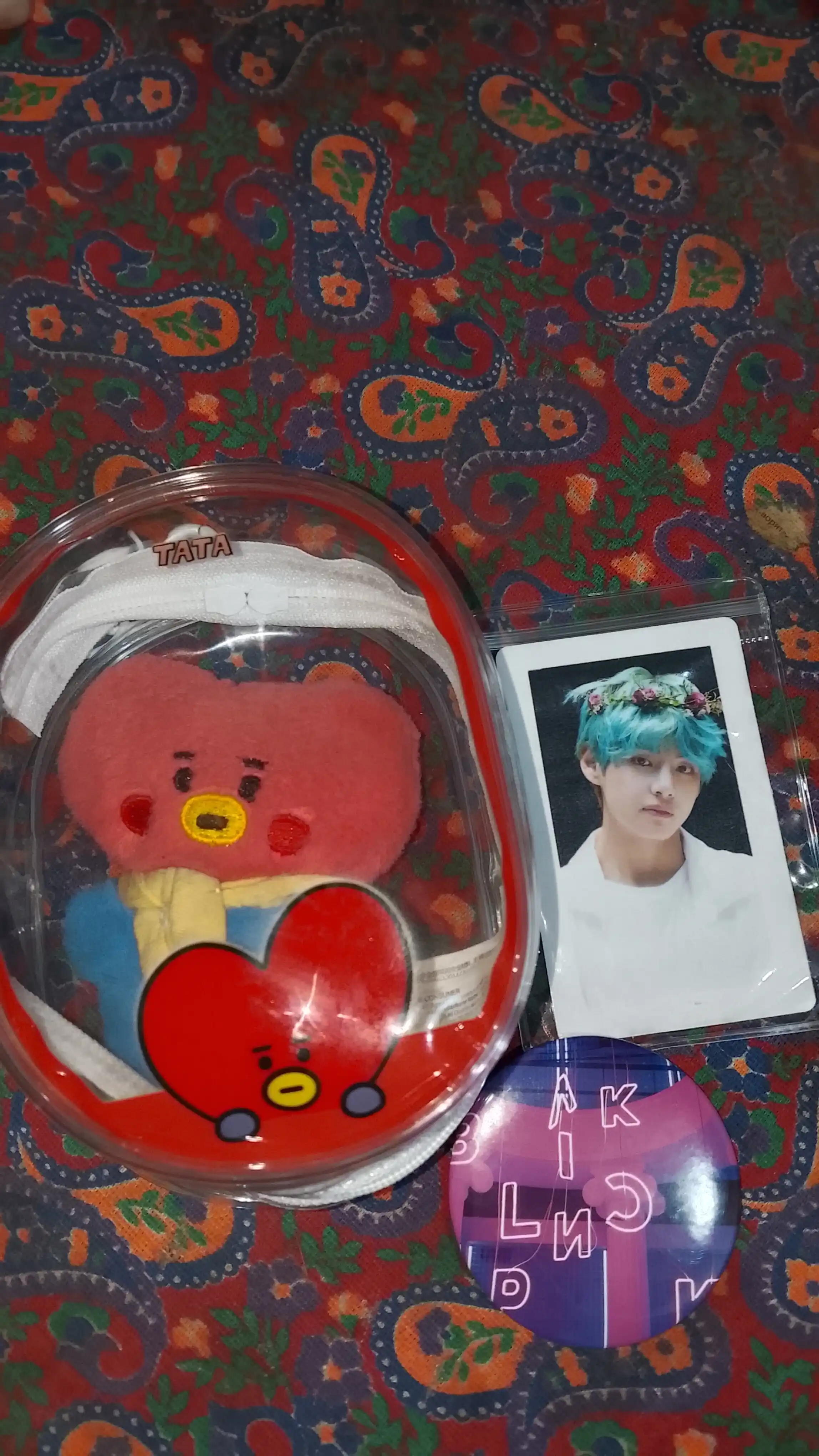 Quloqchinlar, quvvatlash va mayda-chuydalar uchun shaffof BT21 mini organayzeri