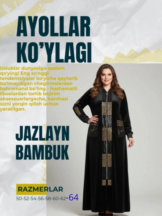 Katta o'lchamdagi ayollar libosi - 