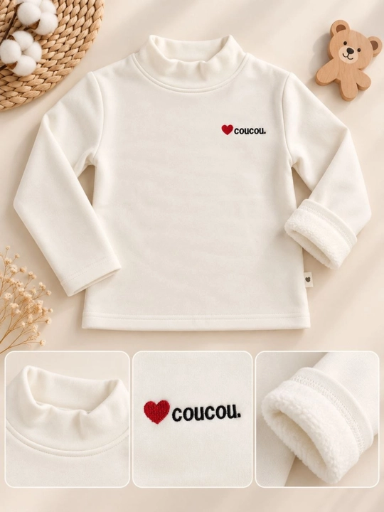 Детский теплый водолазка COUCOU, флисовая кофта, для девочек и мальчиков