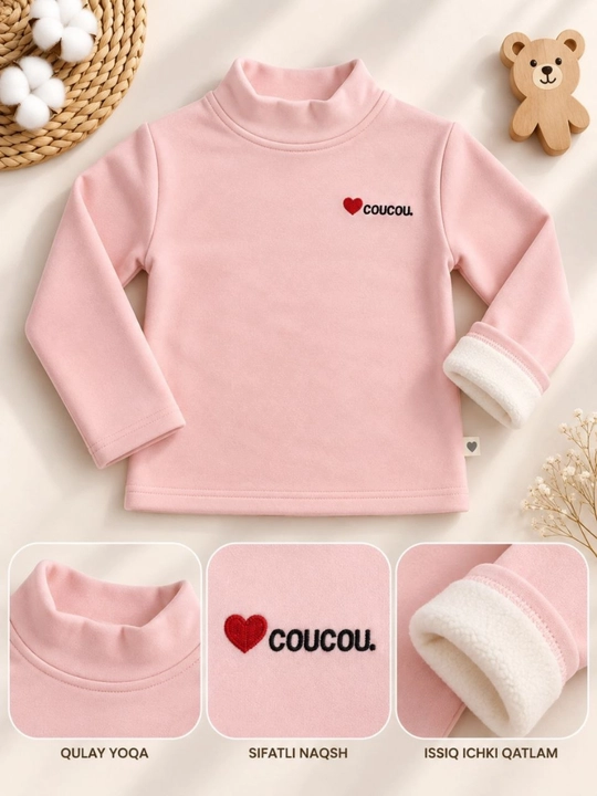 Детский теплый водолазка COUCOU, флисовая кофта, для девочек и мальчиков