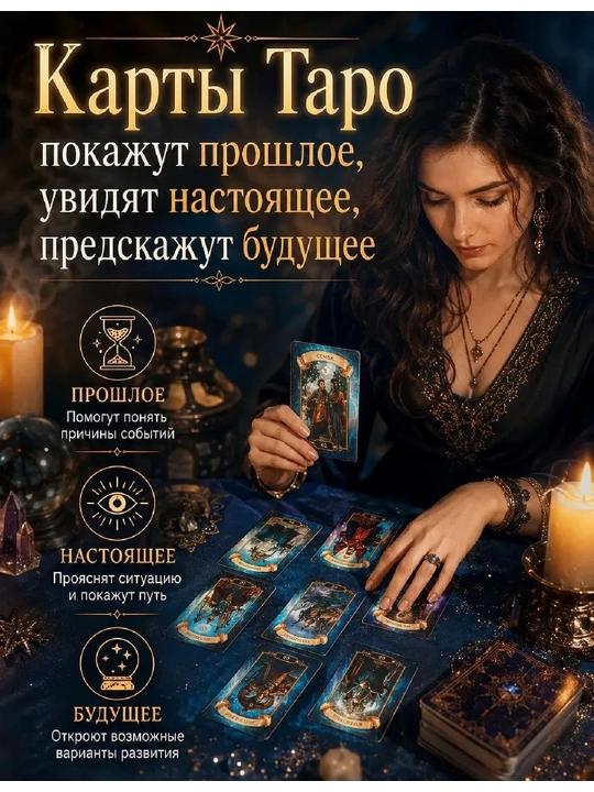 Колода карт Таро для гаданий, предсказаний и обучения, 78 арканов, русская инструкция