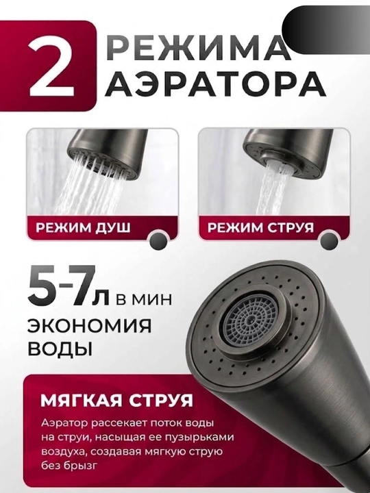Кухонный смеситель с гибким изливом