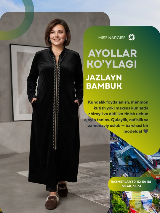 Katta o'lchamdagi ayollar libosi - 