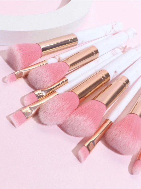 Kosmetik makiyaj choʻtkalari toʻplami professional kistochkalar, 10 dona - 