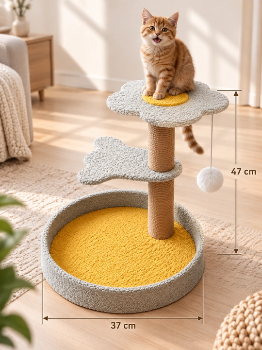 Игровой комплекс, для кошек, с когтеточкой, лежанка, домик для кошек