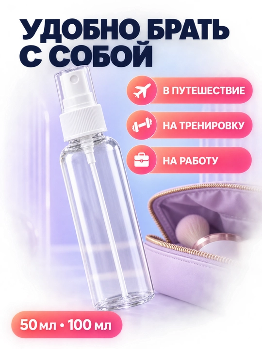Флакон-распылитель для жидкостей, 50 мл, 100 мл