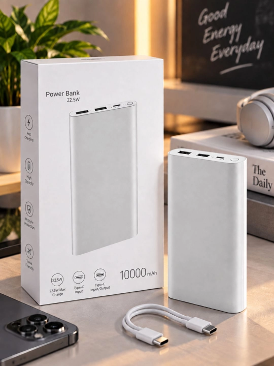10000/20000 mAh Power Bank, 22.5W tezkor zaryad, Type-C kirish/chiqish bilan - 