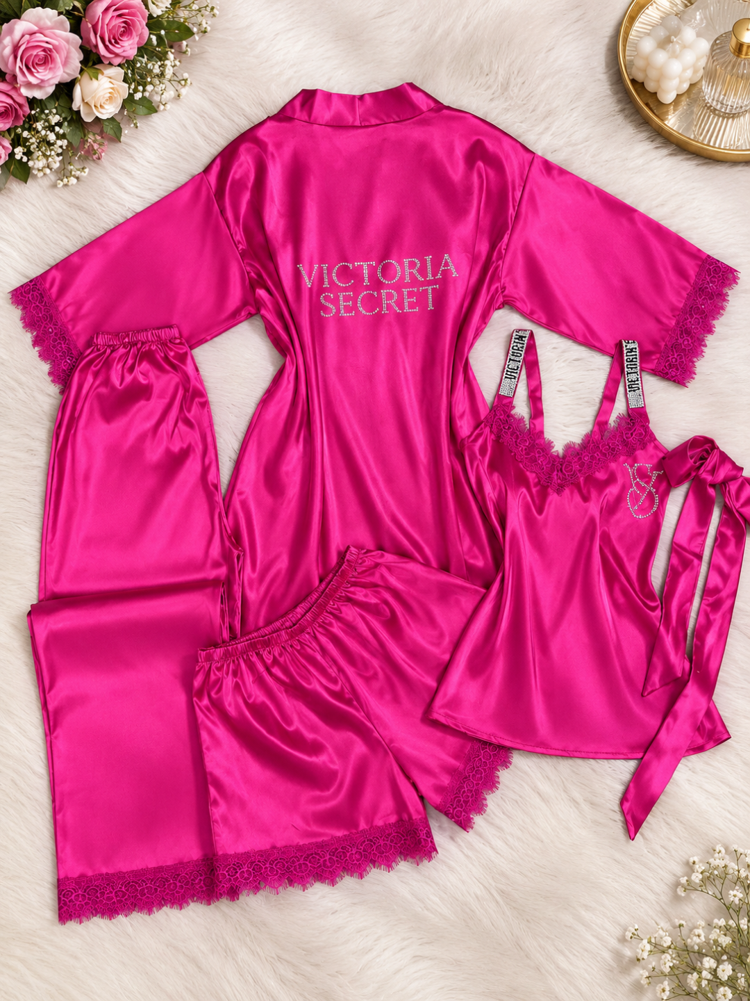 Ayollar pijamasi, qulay uy kiyimi, 4x1, 3x1 pijama, standart o‘lcham - 