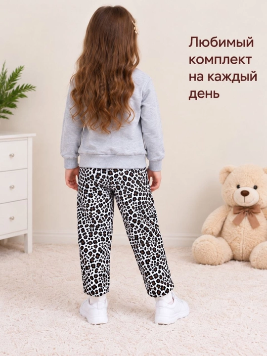 Двойка для девочек, спортивный костюм, пижама, удобная одежда для дома, хлопок, 4-7 лет
