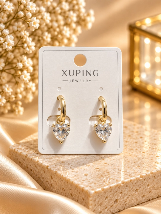 Серьги Xuping для девочек — гипоаллергенные, из нержавеющей стали