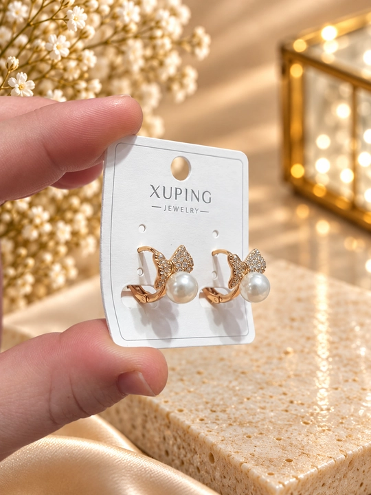 Серьги Xuping для девочек — гипоаллергенные, из нержавеющей стали