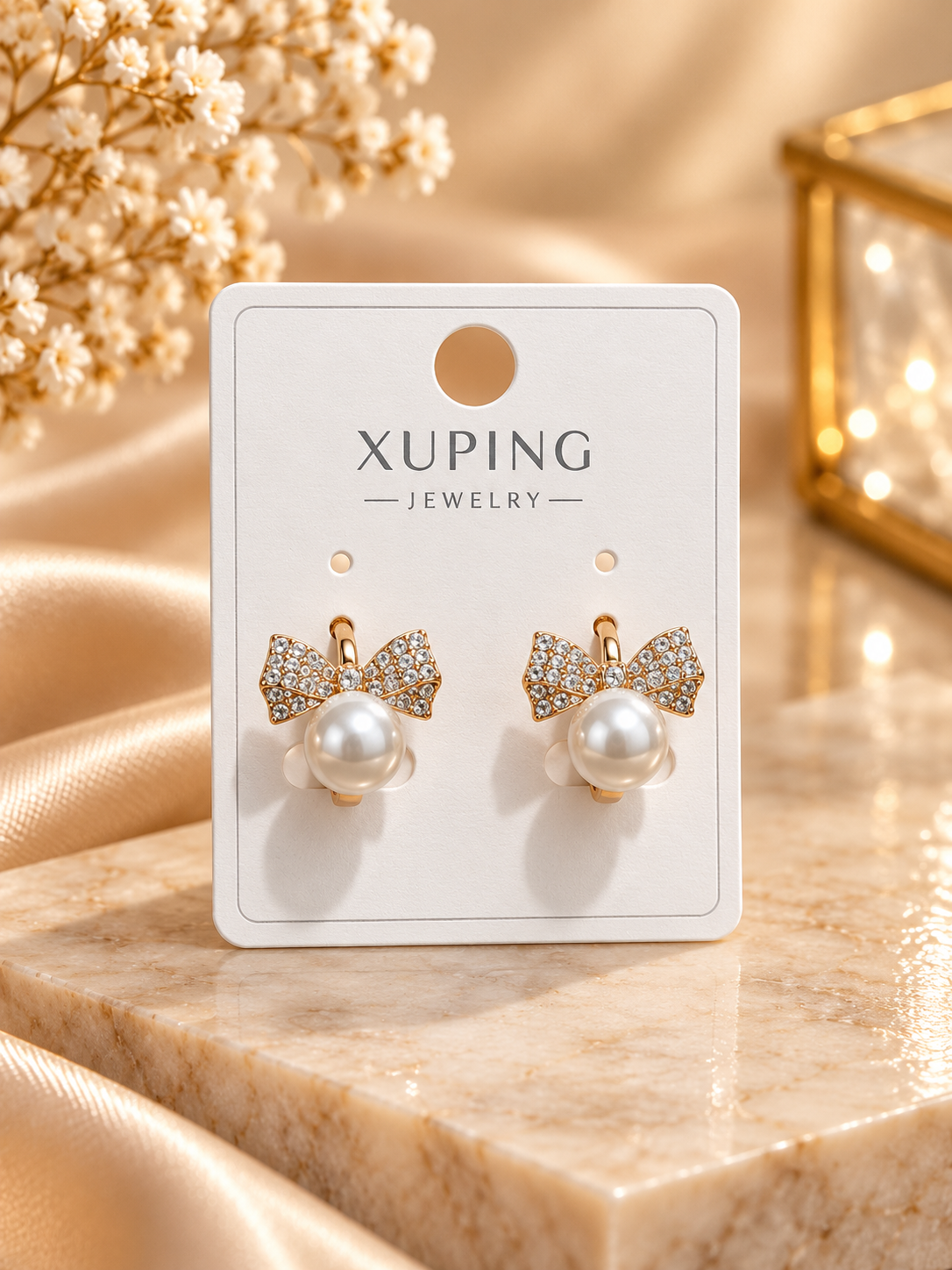 Серьги Xuping для девочек — гипоаллергенные, из нержавеющей стали