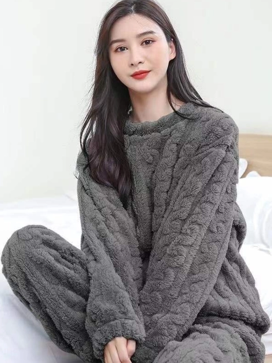 Пижама женская, пижама со штанами, мягкая плюшевая пижама, oversize S-XXL