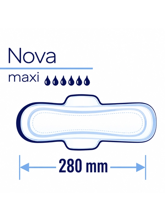 Sanitariya prokladkalari Bella Nova Maxi, 7 mm, 6 tomchi