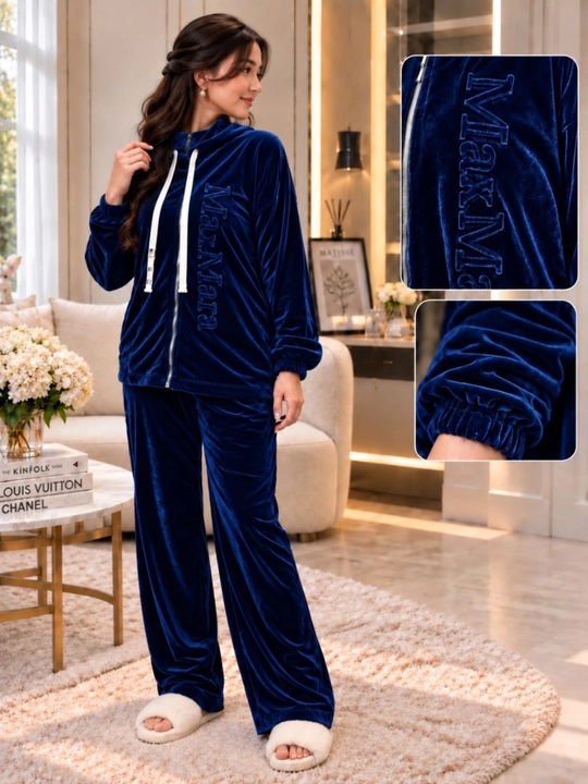 Ayollar villur kostyumi oversize 46-52 yumshoq villur hudili fermuarli 2 qismli kostyum