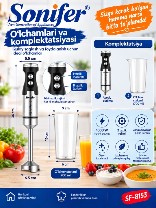 Blender Sonifer, ko'p funksiyali